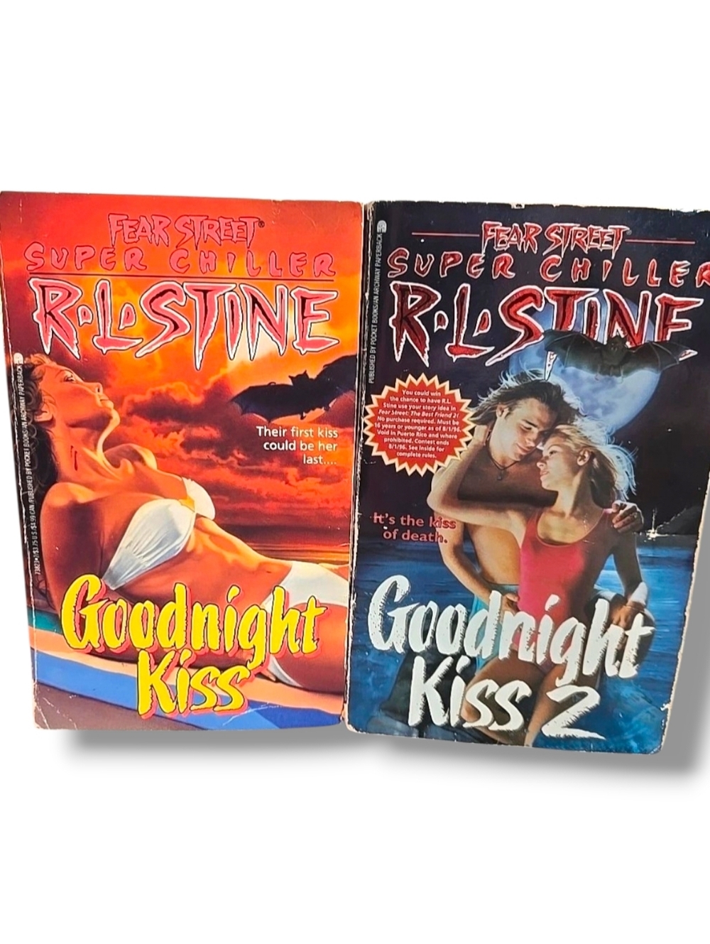 Goodnight Kiss Books 1 & 2 - R.L. Stine Fear Street Super Chiller Complete Set